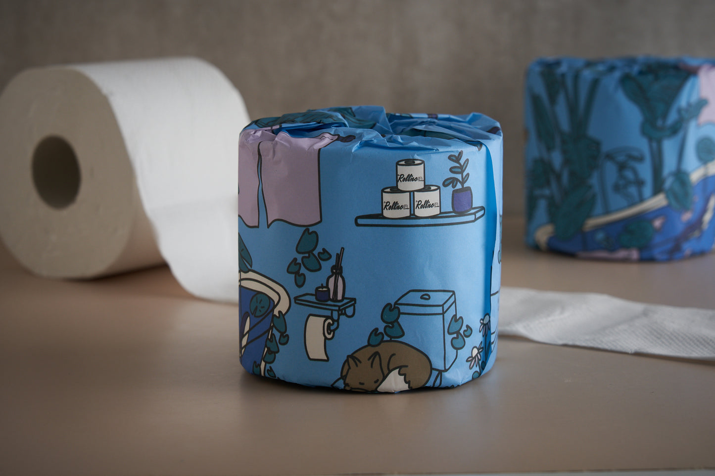 24 rolls double length (400 sheets) 3-ply 100% recycled toilet paper